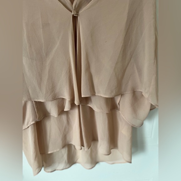 Alice + Olivia Ruffled Layered Lightweight Pink Plus 100 % Silk Blouse Size M - Picture 11 of 13